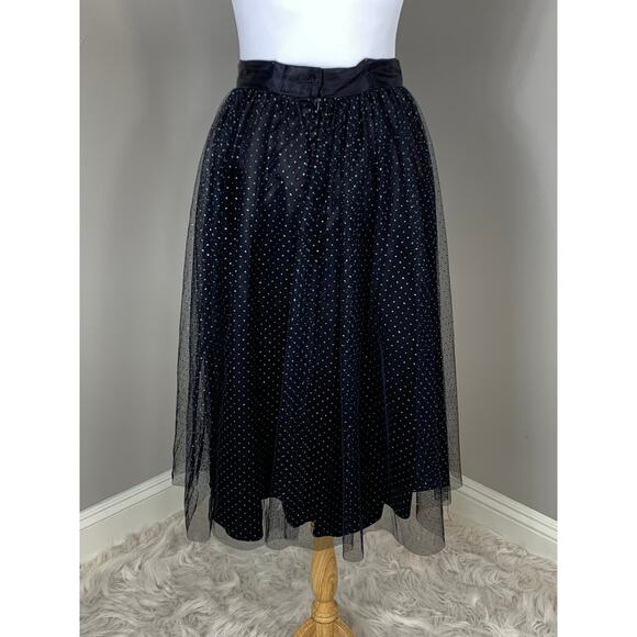 GUNNE SAX Skirt Winter Holiday Sparkle Glitter Dots Mesh Whimsy Goth Prom Indie - Picture 6 of 9